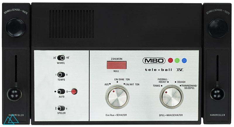 Top view of 1977s dedicated video game console  MBO tele-ball IV
