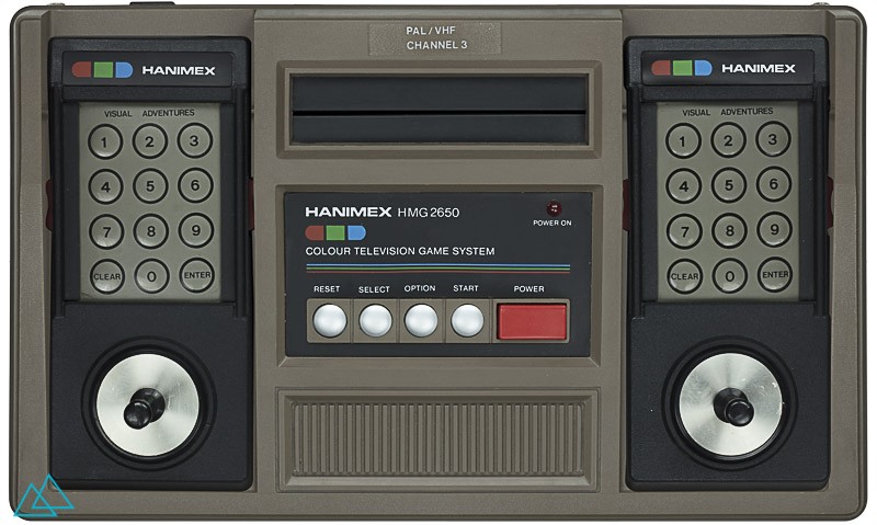 Top view Arcadia 2001 compatible video game console Hanimex HMG 2650